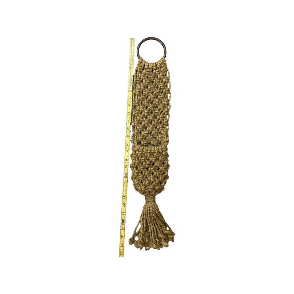 Boho Macramé Wall Hanging Basket | Woven Jute | Rustic Bohemian Home Decor